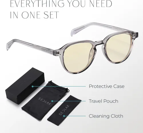 Vista 4 de Lentes de bloqueo de luz azul, lentes antifatiga ocular para juegos, lectura y computadora, gafas cómodas para mujeres y hombres