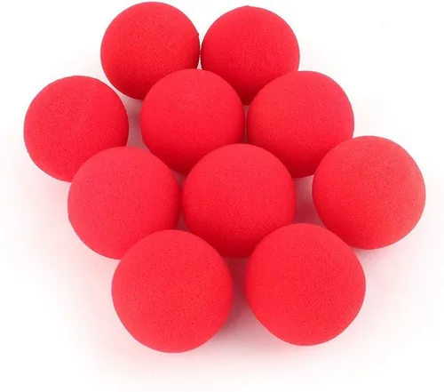 Vista 7 de Oumefar Juego de bolas mágicas mágicas suaves y rojas, bola de esponja pequeña, accesorios de truco, bolas hinchables, bola de esponja de EVA suave