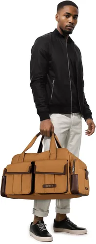 Vista 6 de Riffty Bolsa de lona para viajes, Coyote Brown, 3 en 1, 3 en 1