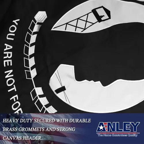 Vista 3 de Anley EverStrong Series - Bandera bordada Pow Mia de 3 x 5 pies, cabecera de lona bordada y resistente, 4 filas de costuras de cerradura, bandera