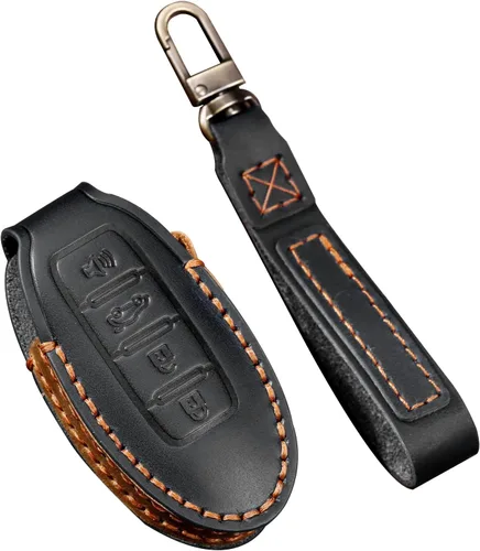 Vista 7 de ontto Funda para llavero con llavero de cuero protector para llaves compatible con Nissan Murano Pathfinder