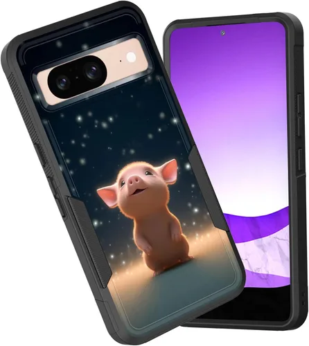 Vista 132 de Funda para Pixel 6A, funda híbrida de doble capa resistente a prueba de golpes de policarbonato duro de silicona suave TPU para Google Pixel 6A