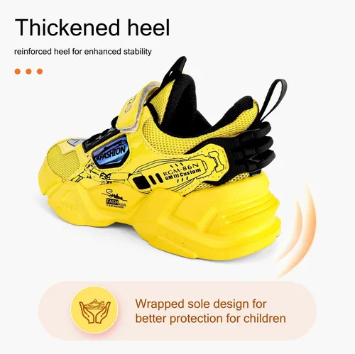 Vista 6 de Zapatos deportivos para niños y niños, zapatos casuales de malla, tendencia transpirable, moda para niños, zapatos de baloncesto deportivos