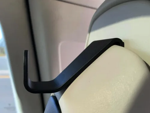 Vista 4 de Ganchos para abrigos Compatibles con Tesla Model X Model S 2016-2018, Soporte para bolso en el reposacabezas del asiento