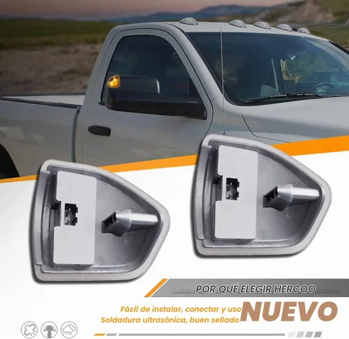Vista 2 de HERCOO Luz LED para señal de giro del espejo lateral, lámparas izquierda y derecha con lente de cubierta transparente para 68302828AA 68302829AA