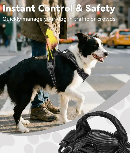 Vista 3 de Joytale Arnés sin tirones para perros pequeños, chaleco reflectante para mascotas con clip frontal, arnés acolchado suave ajustable con asa de fácil