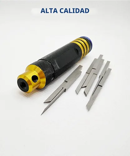 Vista 7 de Gundam Model Scriber Cincel de acero de tungsteno para modelos de resina de línea de paneles