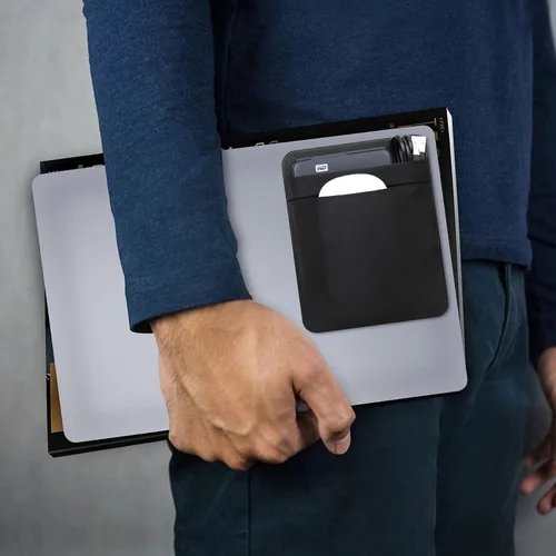 Vista 7 de Lacdo Funda portátil para disco duro externo, funda adhesiva de 2 bolsillos para portátil, compatible con discos duros externos de 2.5" Seagate, WD