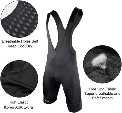 Vista 3 de Darevie Pantalón corto de ciclismo para hombre, acolchado de gel 4D, transpirable, para ciclismo, a prueba de golpes, pantalones cortos de ciclismo