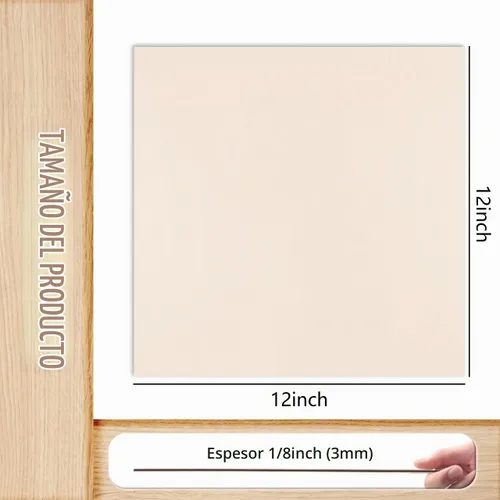 Vista 5 de Paquete de 36 hojas de madera de tilo, tablero de madera contrachapada de 1/8 de pulgada sin terminar, madera de 3 mm para corte por láser, tablas