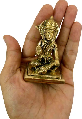 Vista 11 de Craftsofindia® Panchmukhi Hanuman - Estatua pequeña de latón, decoración divina, escultura hindú hecha a mano de 2.5 pulgadas para el altar