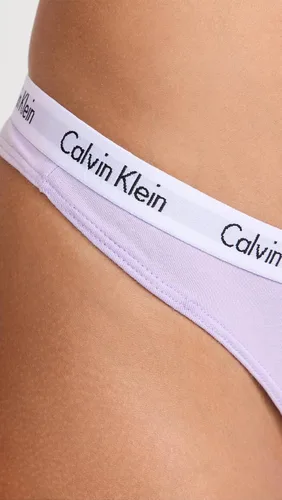 Vista 3 de Calvin Klein Ropa interior para mujer, paquete de 3 tangas, negroblancolila pastel, talla M, NegroBlancoLila Pastel