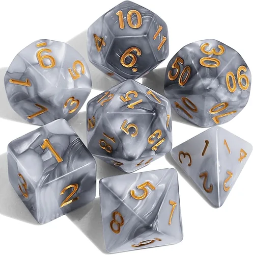 Vista 33 de CiaraQ DND - Juego de dados poliédricos con una bolsa de dados negra para juegos de mesa de rol D&D RPG MTG