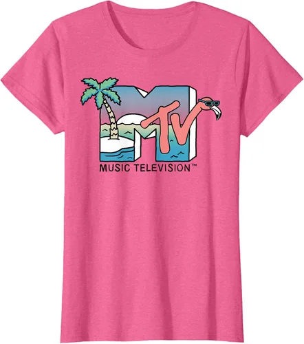 Vista 18 de MTV Camiseta con logotipo de flamenco de Beach Island Blanco