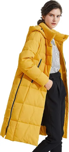 Vista 3 de Orolay Chaqueta de plumón grueso para mujer, abrigo largo de invierno con capucha