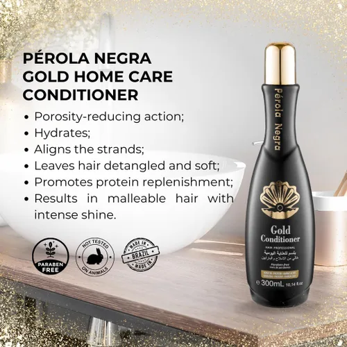Vista 3 de PÉROLA NEGRA Gold Therapy Home Care Acondicionador, para todo tipo de cabello - 10.14 Fl.Oz
