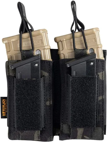 Vista 12 de EXCELENTE ELITE SPANKER - Funda de munición de tipo MOLLE con parte superior abierta, individual/doble/triple, para cargadores elásticos de rifle M4