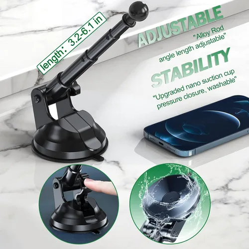 Vista 7 de Z Fold 4 - Soporte de automóvil para ventana de parabrisas de salpicadero, aluminio 2 modos para Samsung Galaxy Z Fold 6 5 4 3 2 Accesorios y iPhone