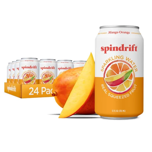 Vista 29 de Spindrift Agua con gas, sabor a bayas Belli, hecha con fruta exprimida real, latas de 12 onzas líquidas, paquete de 24 (solo 13 calorías por lata)