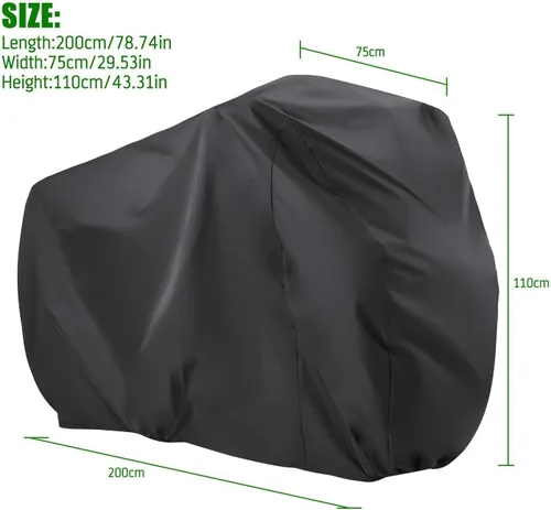 Vista 2 de Viaky Funda de bicicleta para dos bicicletas, cubierta de lluvia para bicicleta de carretera de montaña con orificio de bloqueo, impermeable al aire