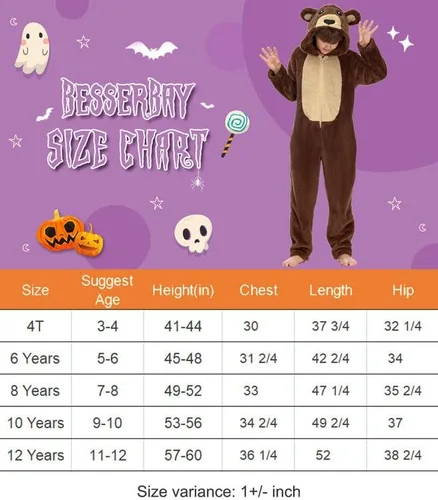 Vista 7 de BesserBay Disfraz unisex de Halloween para niños, talla 4-12 años