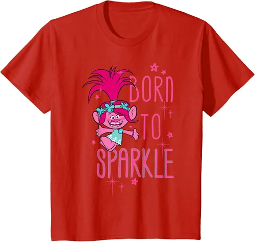Vista 3 de DreamWorks Trolls Camiseta Born to Sparkle Negro