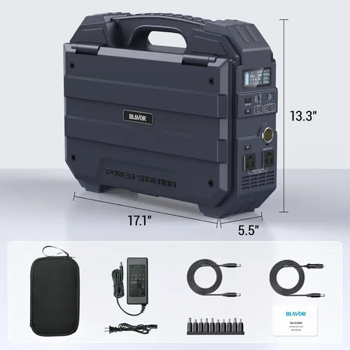 Vista 8 de BLAVOR Generador solar de 1600W, estación de energía 1024Wh con panel Azul marino