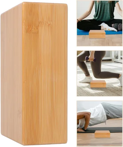 Vista 8 de SUPVOX Ladrillos de yoga de bambú, bloque de yoga, ladrillo de madera, ladrillo de yoga, corcho, ladrillo de madera, ladrillo de yoga, entrenamiento