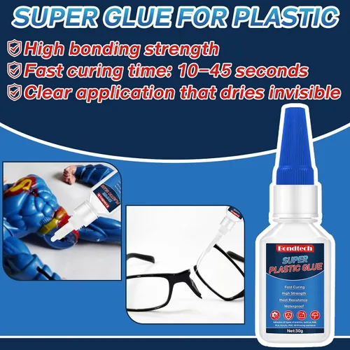 Vista 2 de Pegamento de plástico de 1.06 oz, súper pegamento para plástico, adhesivo transparente fuerte para miniaturas, modelo, PLA, impresión 3D, acrílico