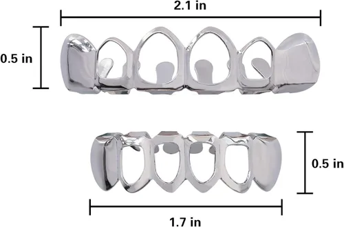 Vista 3 de TSANLY Open Face Grillz Teeth 24k Gold Grillz Plated Caps New Custom Fit Top & Bottom Grill Set for Kids + Extra Molding Bars + Microfiber Cloth