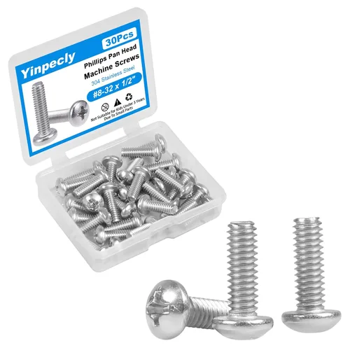Vista 7 de 25 tornillos de máquina de cabeza plana #10-24 x 1/2" de acero