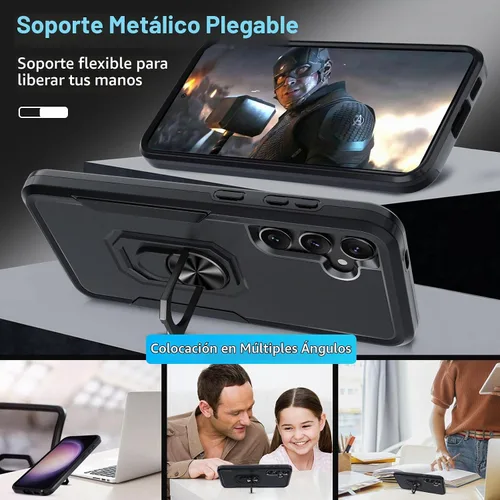 Vista 3 de Compatible con Samsung Galaxy S24/S25 Funda con Protector de Pantalla de Vidrio Templado, Resistente a Prueba de Golpes de Servicio Pesado Funda