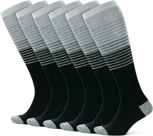 Vista 10 de GoWith 3 pares de calcetines de compresión unisex de 15-20 mmHg, de rayón hecho de bambú, transpirables, para hombres y mujeres Beige - 3 pares