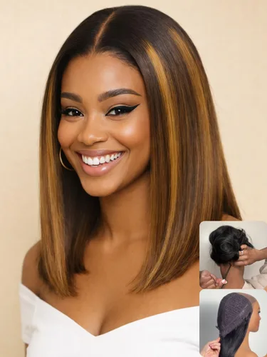 Vista 13 de Nadula - Peluca corta de 20 cm con cabello humano gris sal y pimienta, sin pegamento, con separación lateral, capas enmarcadas para el rostro