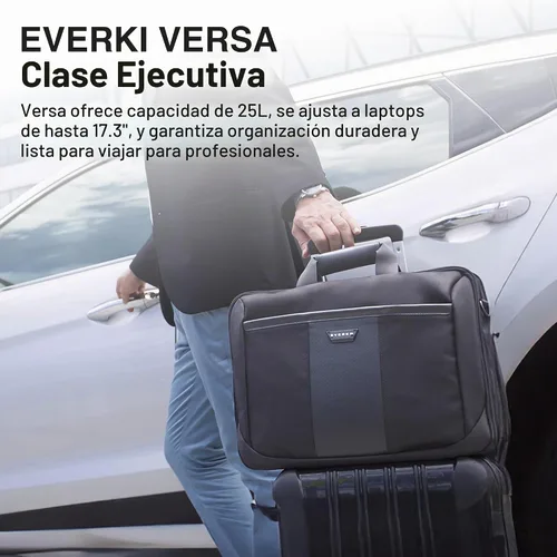Vista 2 de EVERKI Versa - Maletín para laptop para hombres y mujeres, color negro