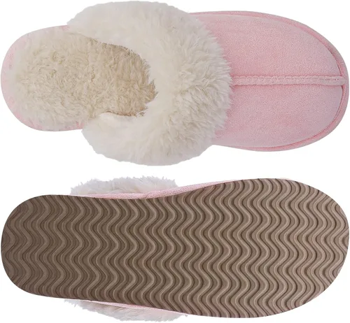 Vista 5 de Litfun Pantuflas mullidas de espuma viscoelástica para mujer, zapatos de invierno para interiores y exteriores