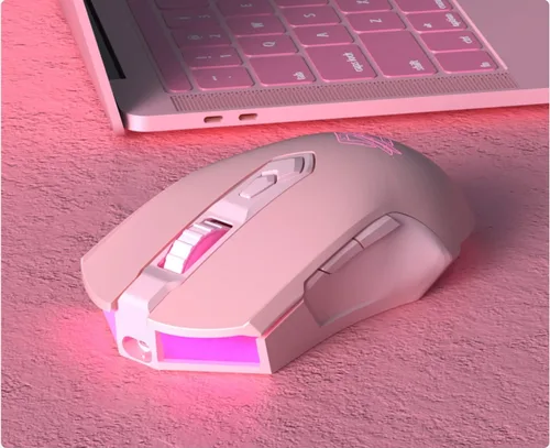 Vista 7 de AJ52PRO Watcher 2.4G inalámbrico Bluetooth 5.0mouse para juegos con cable, 10000 DPI, 7 botones programables, ergonómico LED retroiluminado, USB