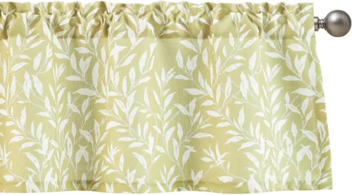 Vista 12 de VOGOL Cortinas de cenefa de jacquard dorado con diseño de flores de lujo para dormitorio, sala de estar, comedor, 52 x 14 pulgadas, 1 panel, negro