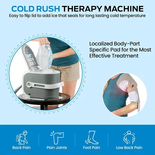 Vista 6 de Máquina de hielo para terapia de fiebre fría, sistema de crioterapia para aliviar el dolor y compresión fría, poscirugía y recuperación de lesiones