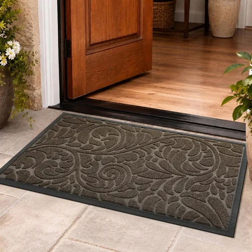 Vista 30 de Yimobra Tapete para puerta de entrada exterior, 29.5 x 17 pulgadas, impermeable, resistente, para puerta delantera, tapete antideslizante resistente
