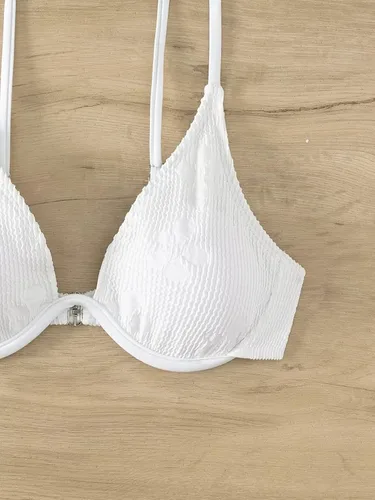 Vista 3 de Falainetee Traje de baño para mujer con patrón floral y aros
