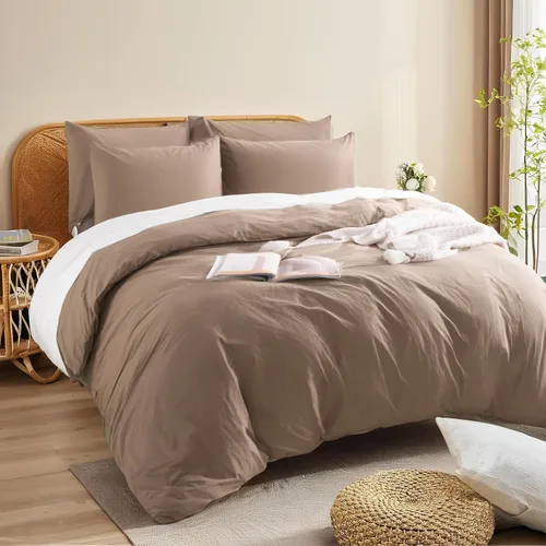 Vista 406 de NEXHOME PRO Funda de edredón Twin XL 100% algodón lavado, transpirable, duradera, texturizada, similar al lino, juego de ropa de cama para el hogar