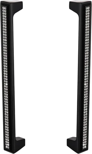 Vista 14 de LANC Tiradores de gabinete de cristal negro para cocina y baño, manijas de gabinete para dormitorio, pomo de gabinete negro mate brillante