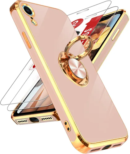 Vista 55 de LeYi Funda para iPhone XR: con Protector de Pantalla de Vidrio Templado [Paquete de 2] Soporte de Anillo Giratorio de 360°, Soporte Magnético