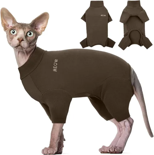 Vista 13 de ROZKITCH Suéter XS para Gato, Suéteres Suaves y Transpirables Solo para Sphynx, Abrigo con Cuatro Patas, Suéter Cálido Camiseta Pijama Mono Chaleco