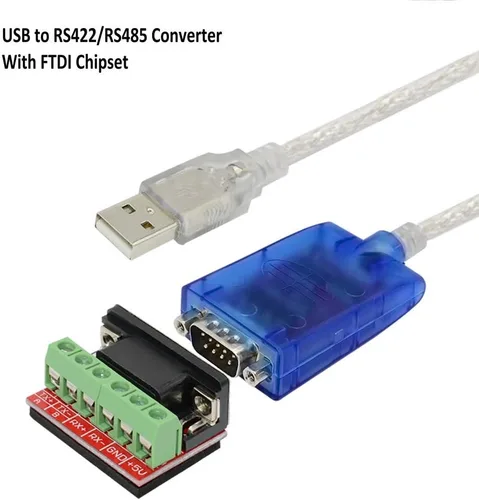 Vista 2 de Cable adaptador de puerto serie USB a RS422 RS485 con chip FTDI compatible con Windows 10, 8, 7, XP y Mac con protección ESD (1.5 pies/1.6 ft)