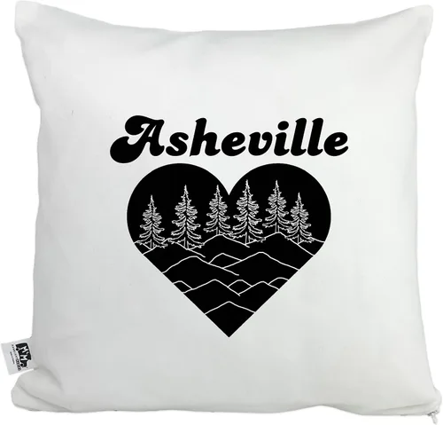 Vista 14 de Moonlight Makers, AVL, Asheville North Carolina, Decorative Pillow Case, 100% Cotton Canvas Pillowcase, Farmhouse Decor, Gift for Home, Funny Design