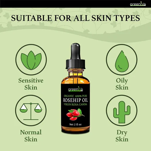 Vista 8 de GreenIVe Aceite de rosa mosqueta Rosa Canina 100% puro prensado en frío aceite virgen gotero de vidrio fácil aplicación (2 onzas líquidas)