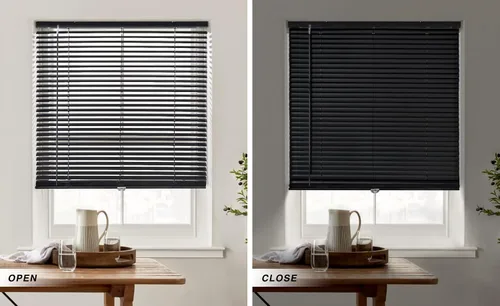 Vista 28 de LazBlinds Mini persianas de aluminio de 1" sin herramientas, sin necesidad de taladro, persianas sin cables para ventanas, persianas horizontales