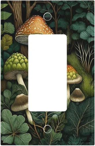 Vista 101 de Cubiertas de Interruptor de Luz Artísticas Decorativas Boho Figura Abstracta Interruptor de Pared Único Placa de Interruptor Decorativo Placa